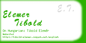 elemer tibold business card