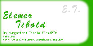 elemer tibold business card